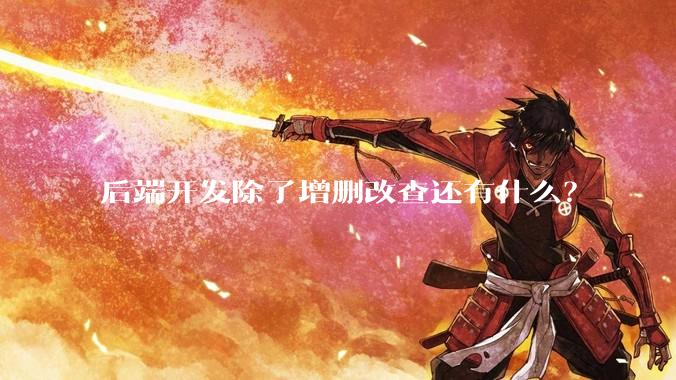 后端开发除了增删改查还有什么？